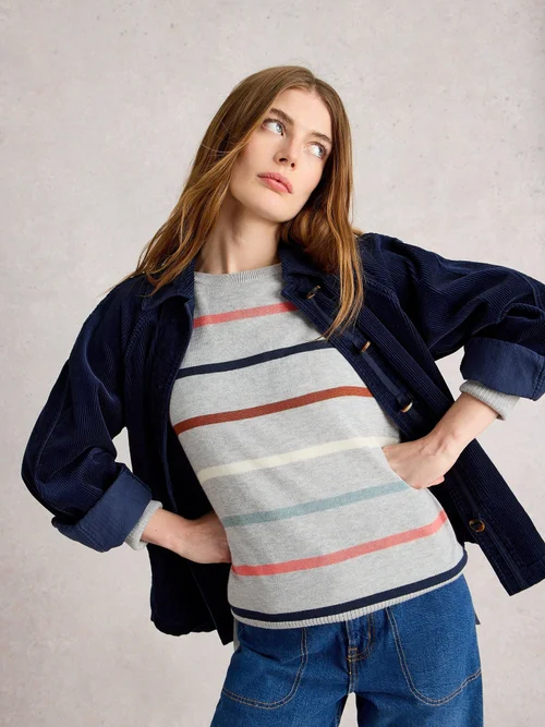 Pull À Rayures Olive - Grey Mlt - 50 Image 3