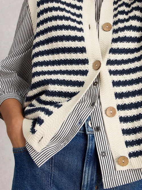 Débardeur À Rayures Et Boutons Sienna - Navy Multi - XL Image 3