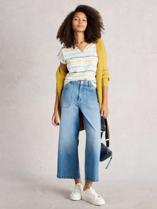 T-Shirt À Encolure En V Et Rayures Nelly