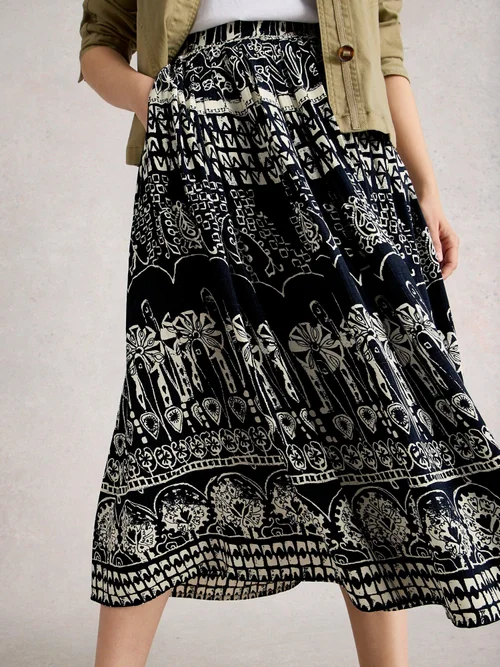 Jupe midi Abigail - Navy Pr - 46/R Image 1
