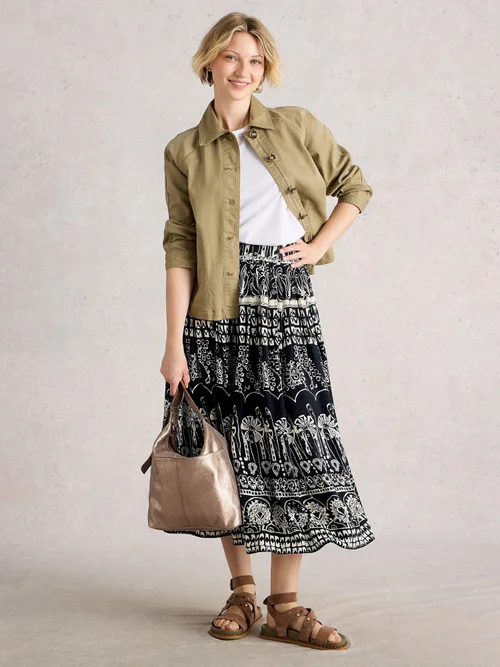 Jupe midi Abigail - Navy Pr - 46/R Image 2