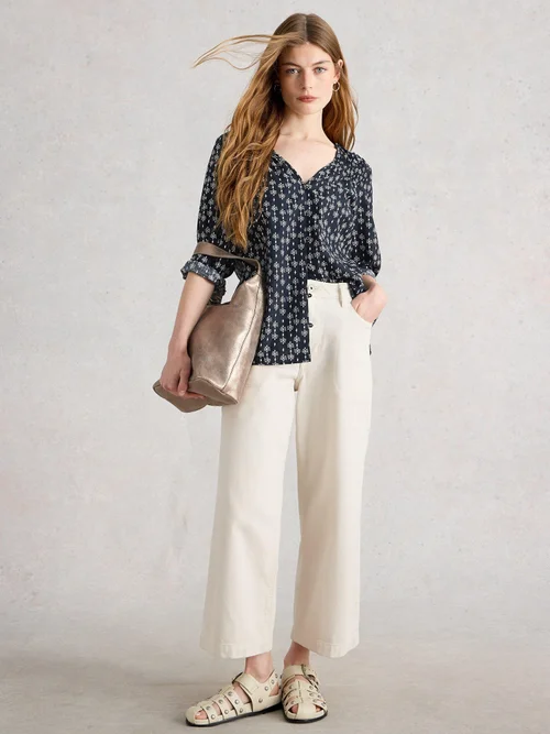 Bluse Rae aus Bio-Baumwolle - Navy Pr - 46 Image 2