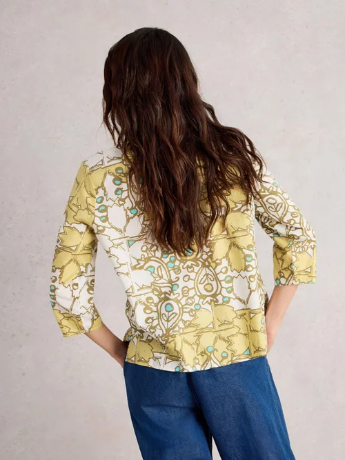 Bluse Rae aus Bio-Baumwolle - Yellow Mlt - 50 Image 4