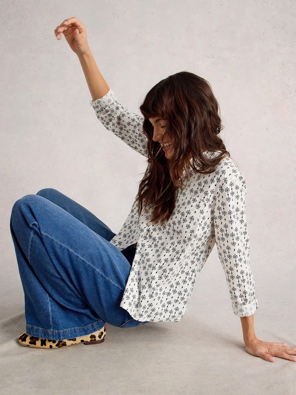Chemise Sophie En Coton Biologique - White Pr - 52 Image 1