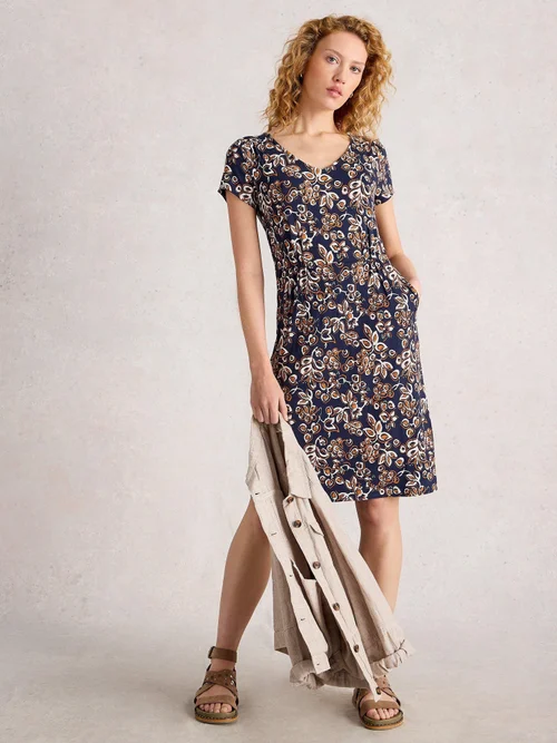 Robe En Jersey Tallie - Navy Multi - 52/R Image 2