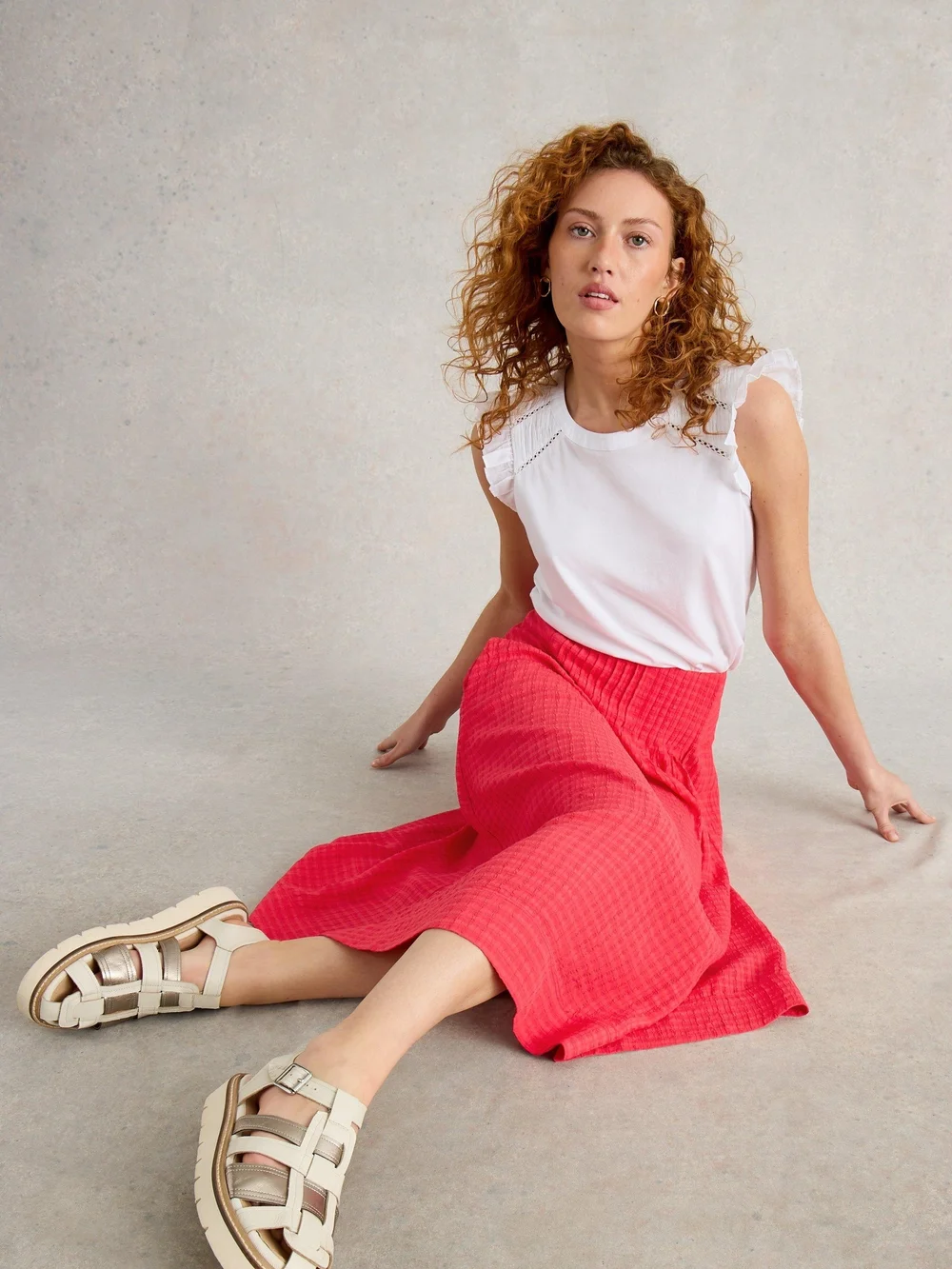 Jupe midi Charlotte - Dk Pink - 52/R Image 1