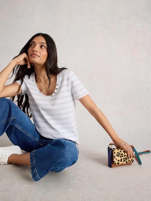 T-Shirt Texturé Nadia - White Mlt - 52 Image 1