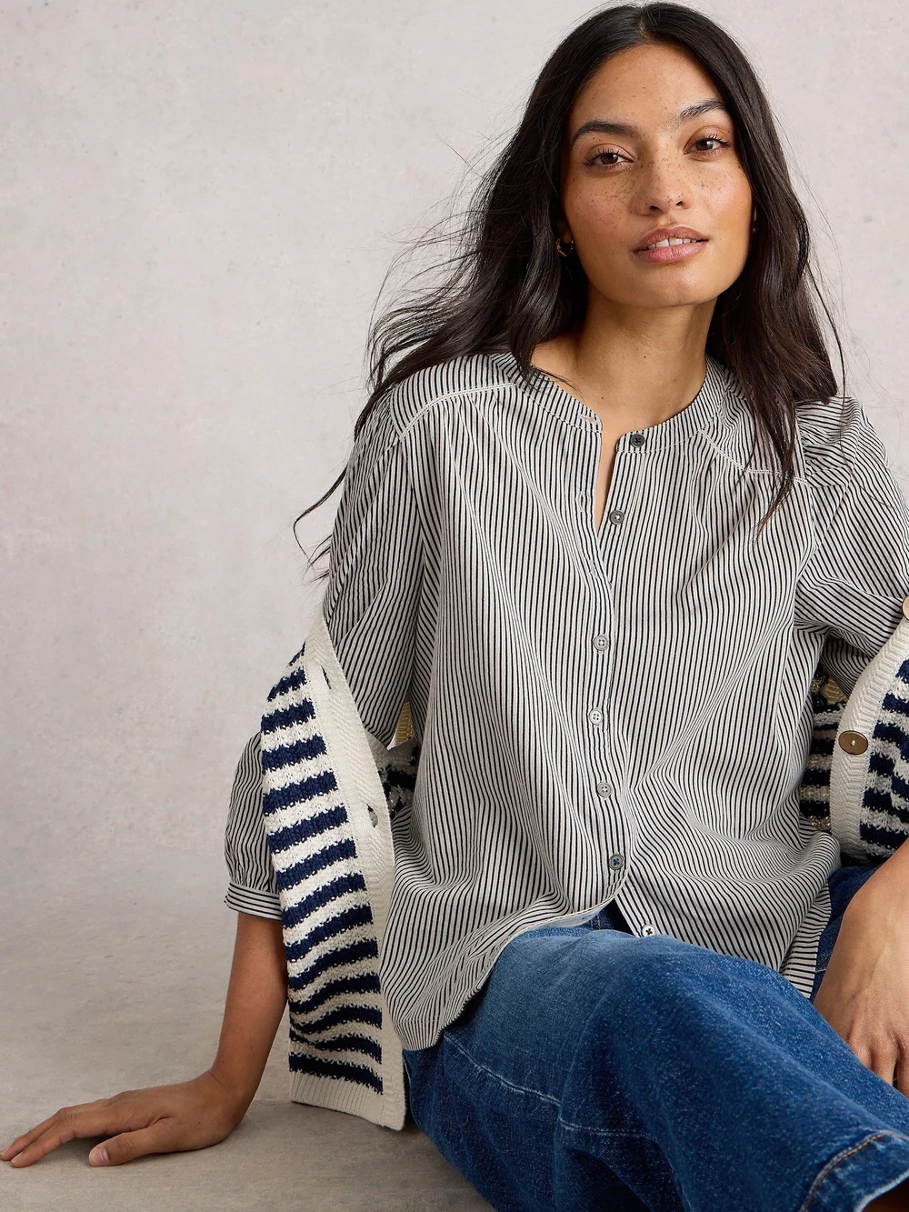 Chemise À Rayures Mixtes - White Mlt - 52 Image 1