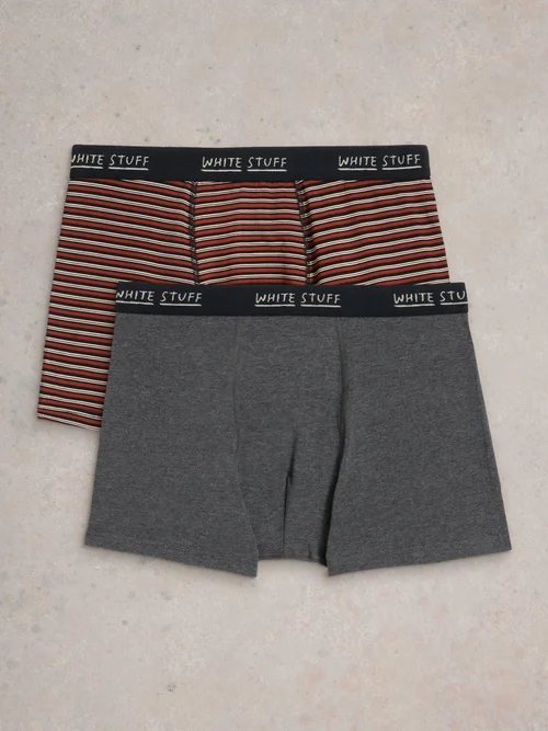 Boxershorts Hove Stripe & Uni - Red Mlt - XXXL Image 2