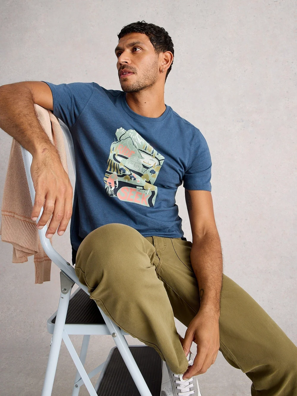 T-Shirt Abersoch mit Bike-Motiv - Blue Pr - XXXL Image 1