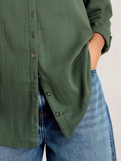 Annie Double Cloth Longline - Khaki Grn - 40 Image 3