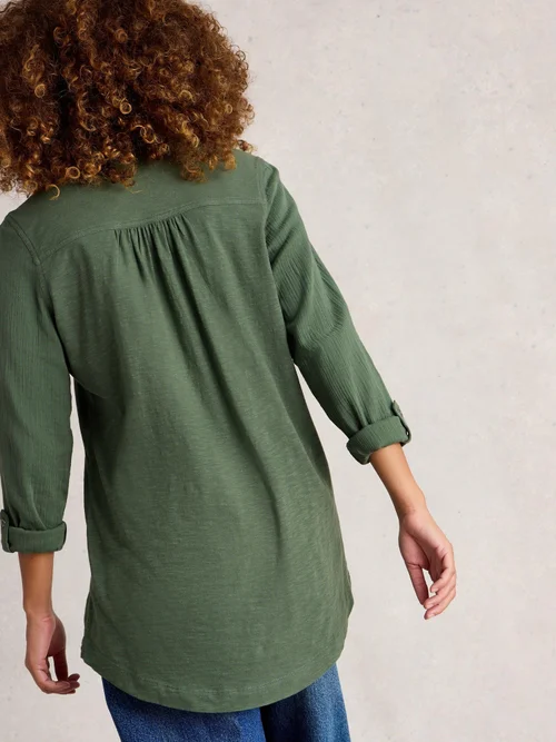 Annie Double Cloth Longline - Khaki Grn - 40 Image 4