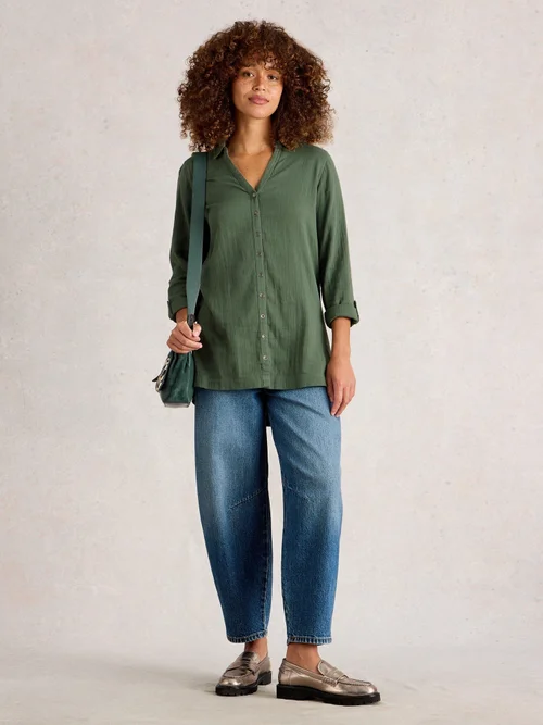 Annie Double Cloth Longline - Khaki Grn - 40 Image 2
