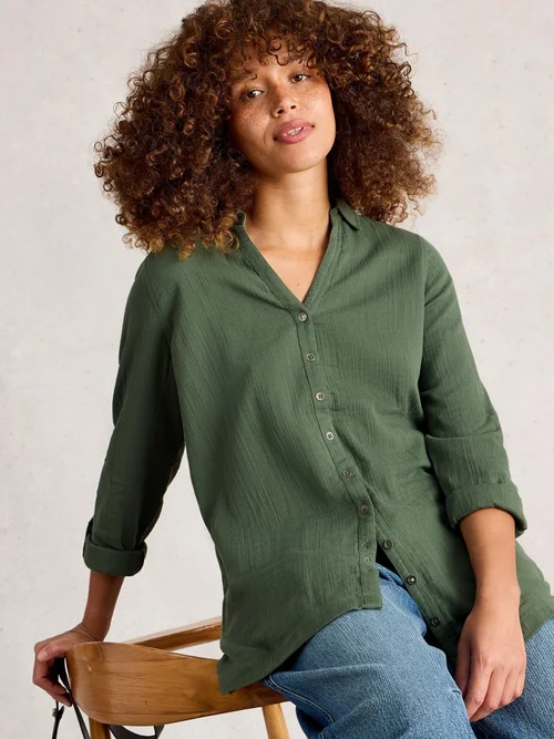 Annie Double Cloth Longline - Khaki Grn - 52 Image 1