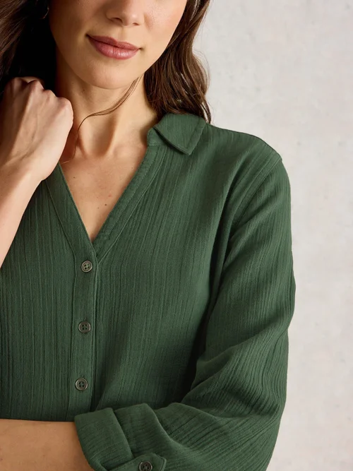 Annie Double Cloth Longline - Khaki Grn - 50 Image 3