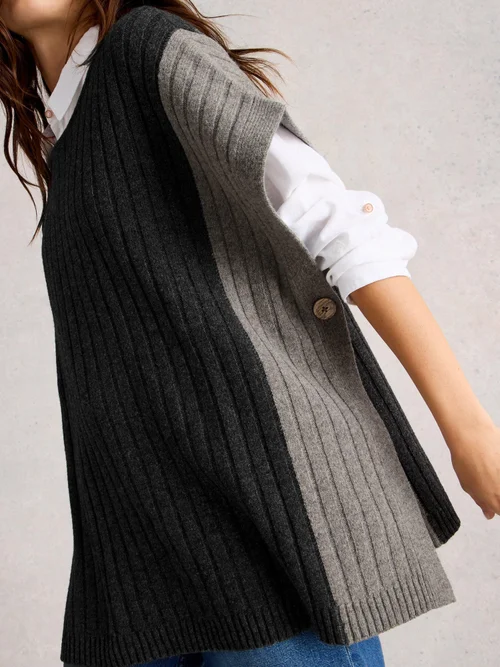 Poncho Tricoté Ava - Grey Mlt - S Image 3