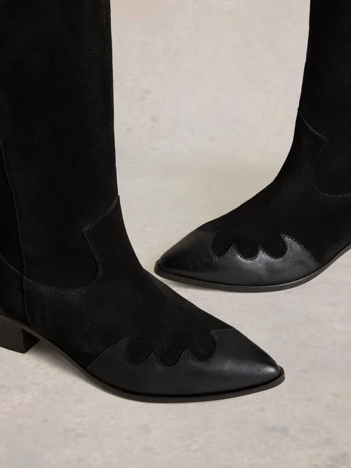 Bottes western Whitney montant jusqu'aux genoux - Pure Blk - 41 Image 4