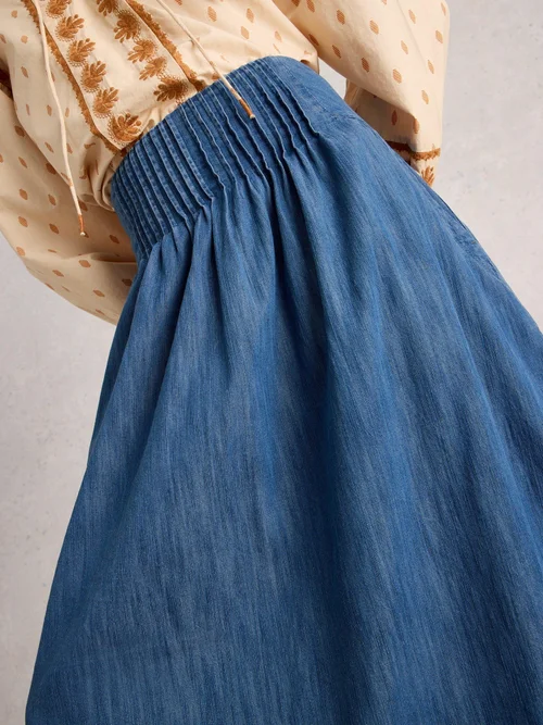 Jupe Midi En Denim Charlotte - Mid Denim - 52/R Image 3