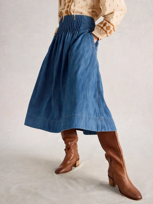 Jupe Midi En Denim Charlotte - Mid Denim - 52/R Image 1