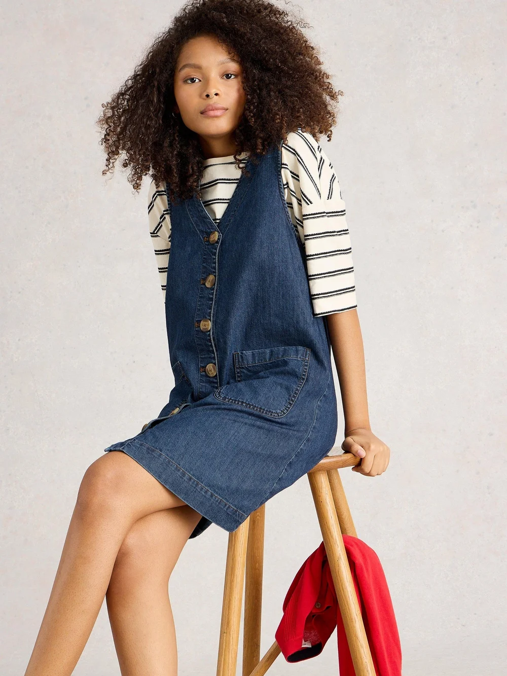 Tablier En Denim Rose - Mid Denim - 52/R Image 1