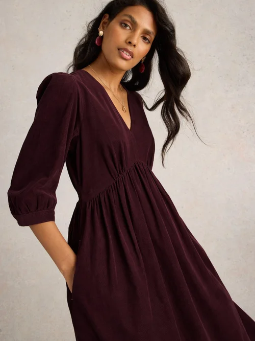 Robe En Velours Côtelé Lucy - Dk Plum - 52/R Image 3