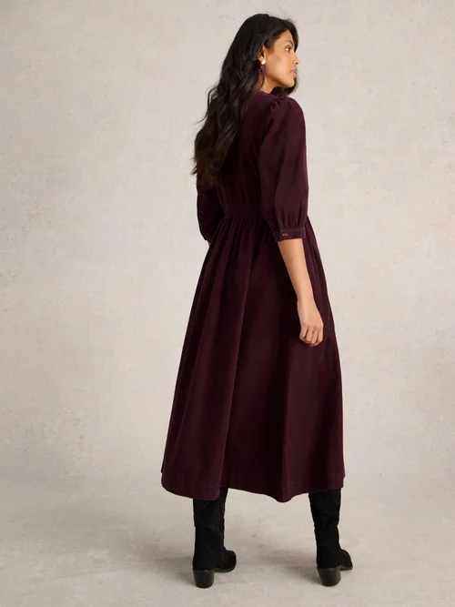 Robe En Velours Côtelé Lucy - Dk Plum - 52/R Image 4