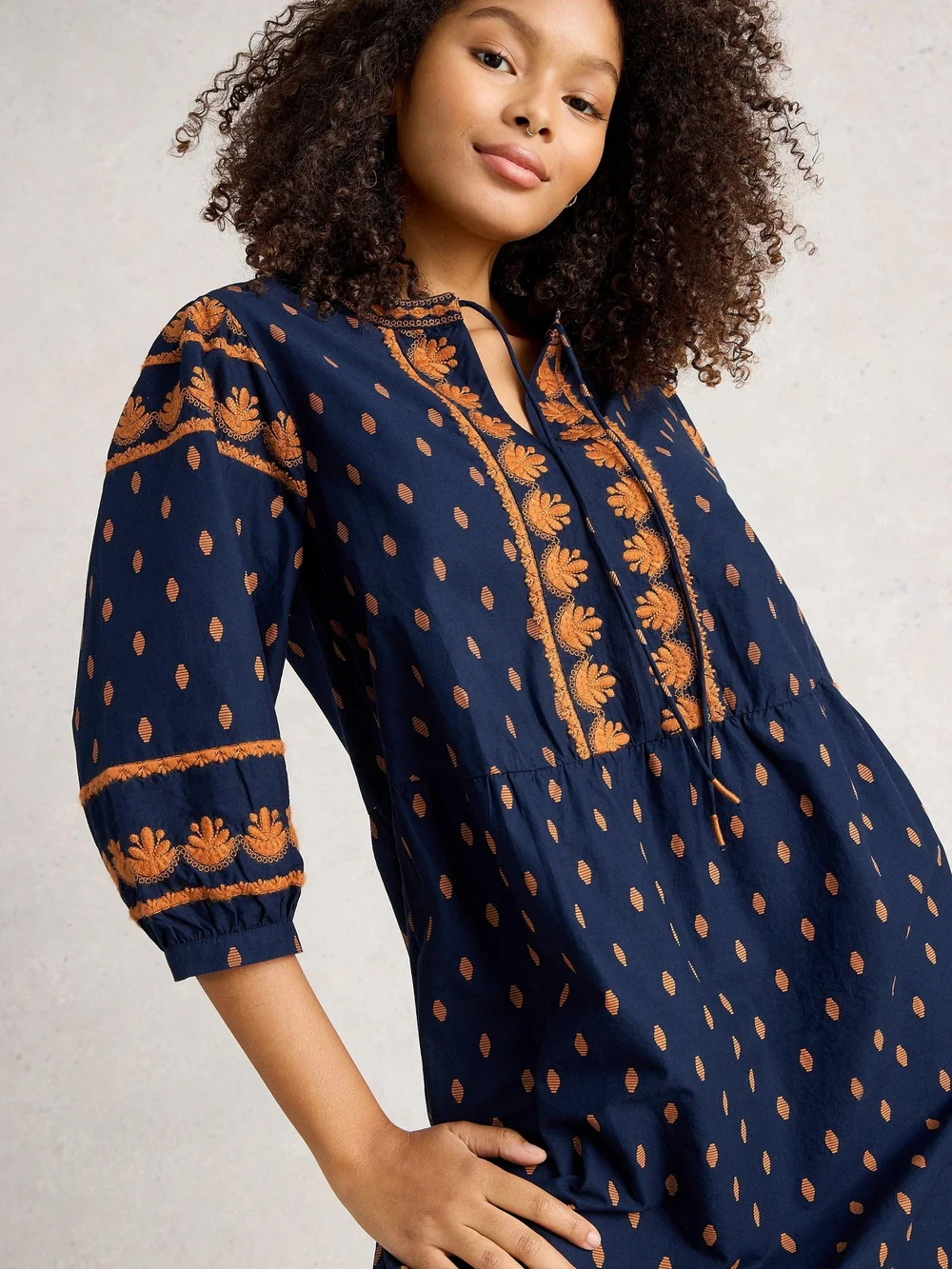 Robe brodée Lila - Navy Multi - 46 Image 1