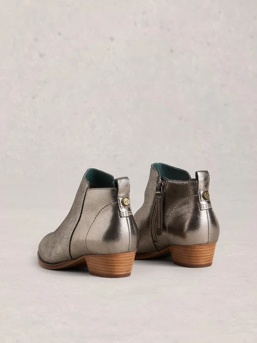 Bottines En Cuir À Large Coupe - Pewter Met - 41 Image 4