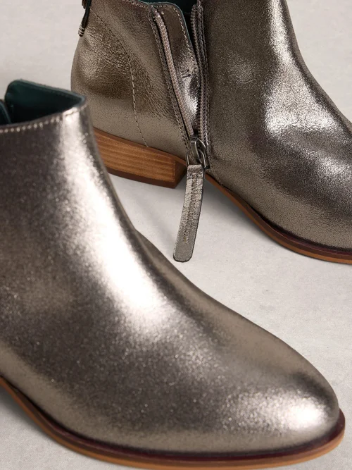 Bottines En Cuir À Large Coupe - Pewter Met - 41 Image 3