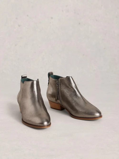 Bottines En Cuir À Large Coupe - Pewter Met - 41 Image 2