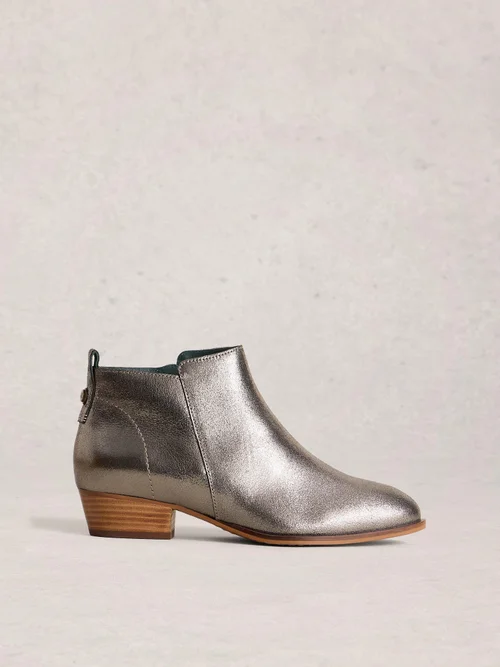 Bottines En Cuir À Large Coupe - Pewter Met - 41 Image 1