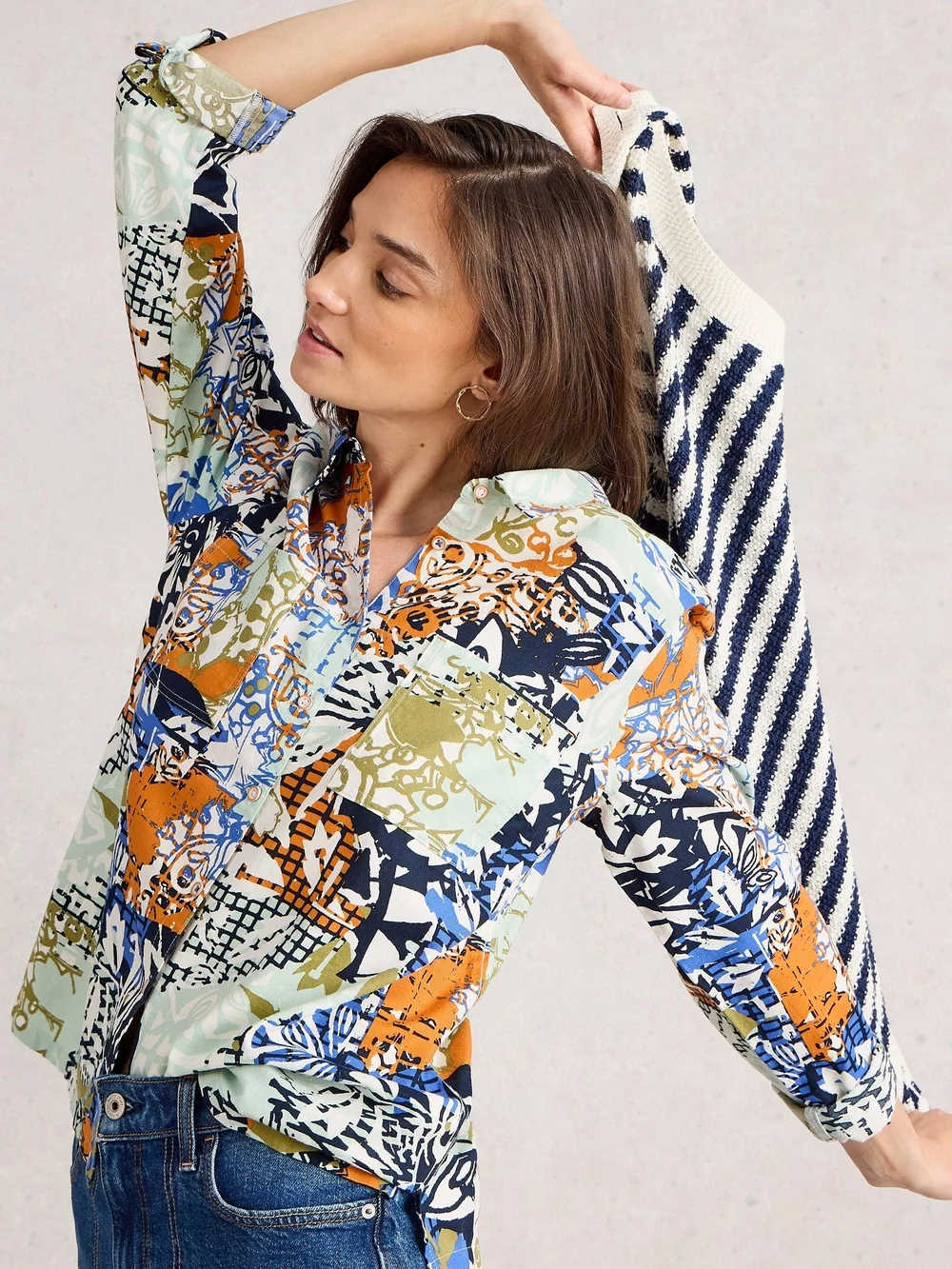 Chemise Sophie En Coton Biologique - Orange Mlt - 42 Image 1