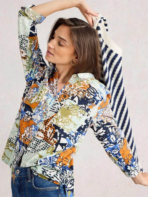 Chemise Sophie En Coton Biologique - Orange Mlt - 42 Image 1