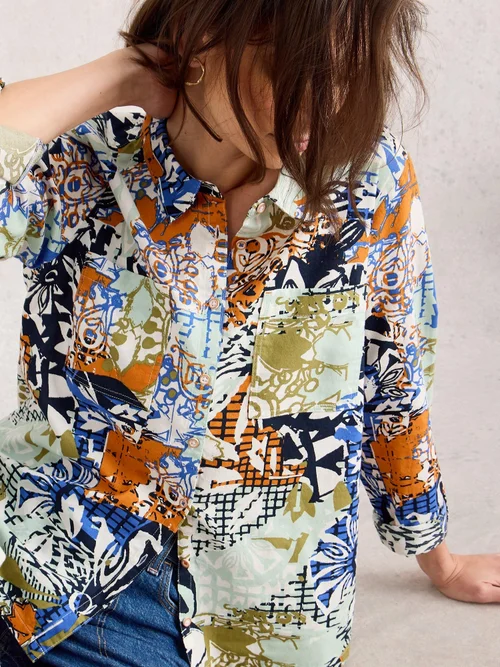 Chemise Sophie En Coton Biologique - Orange Mlt - 42 Image 3