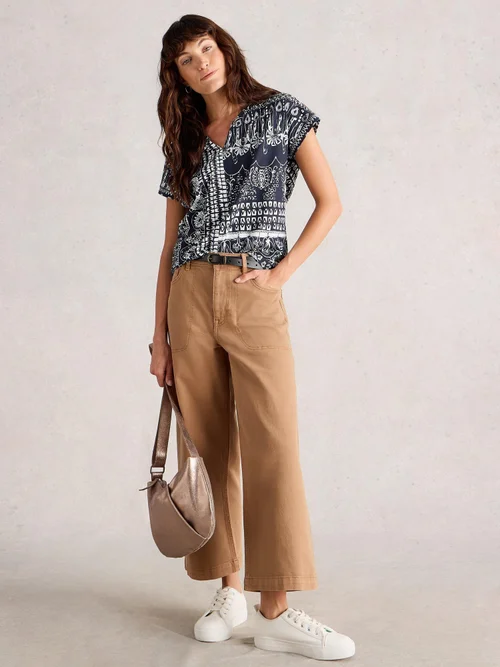 T-Shirt À Encolure En V Nelly - Navy Pr - 52 Image 2