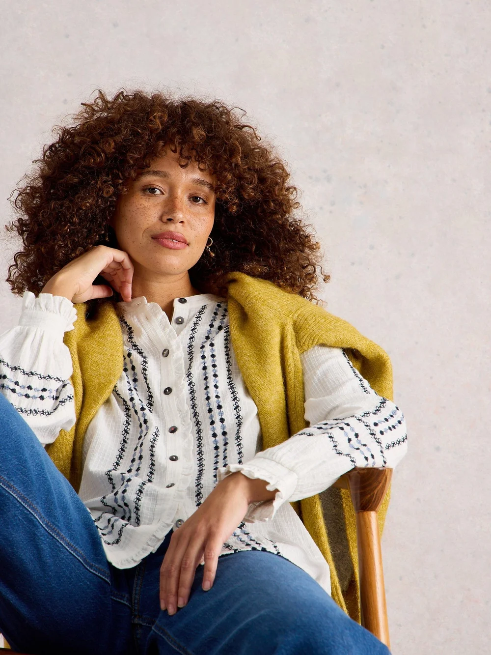 Chemise brodée Naomi - Ivory Mlt - 40 Image 1