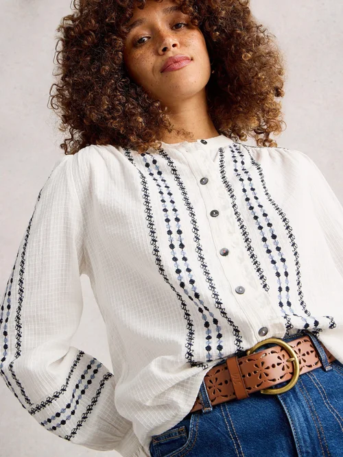 Chemise brodée Naomi - Ivory Mlt - 42 Image 3