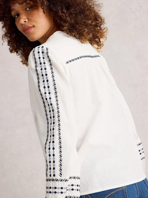 Chemise brodée Naomi - Ivory Mlt - 42 Image 4