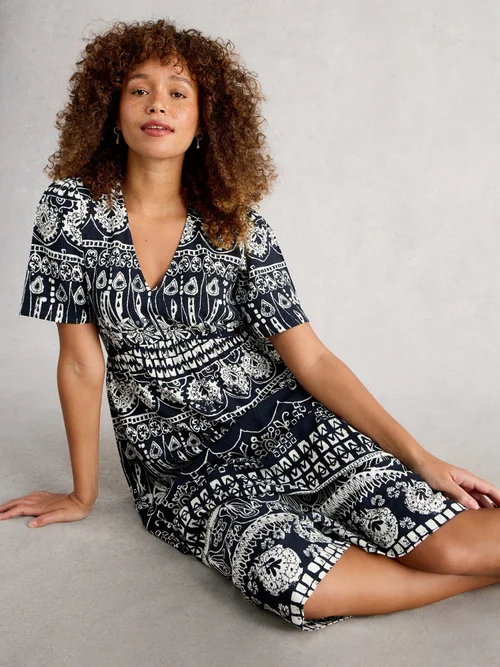 Robe Midi Lucy - Navy Pr - 40/R Image 3