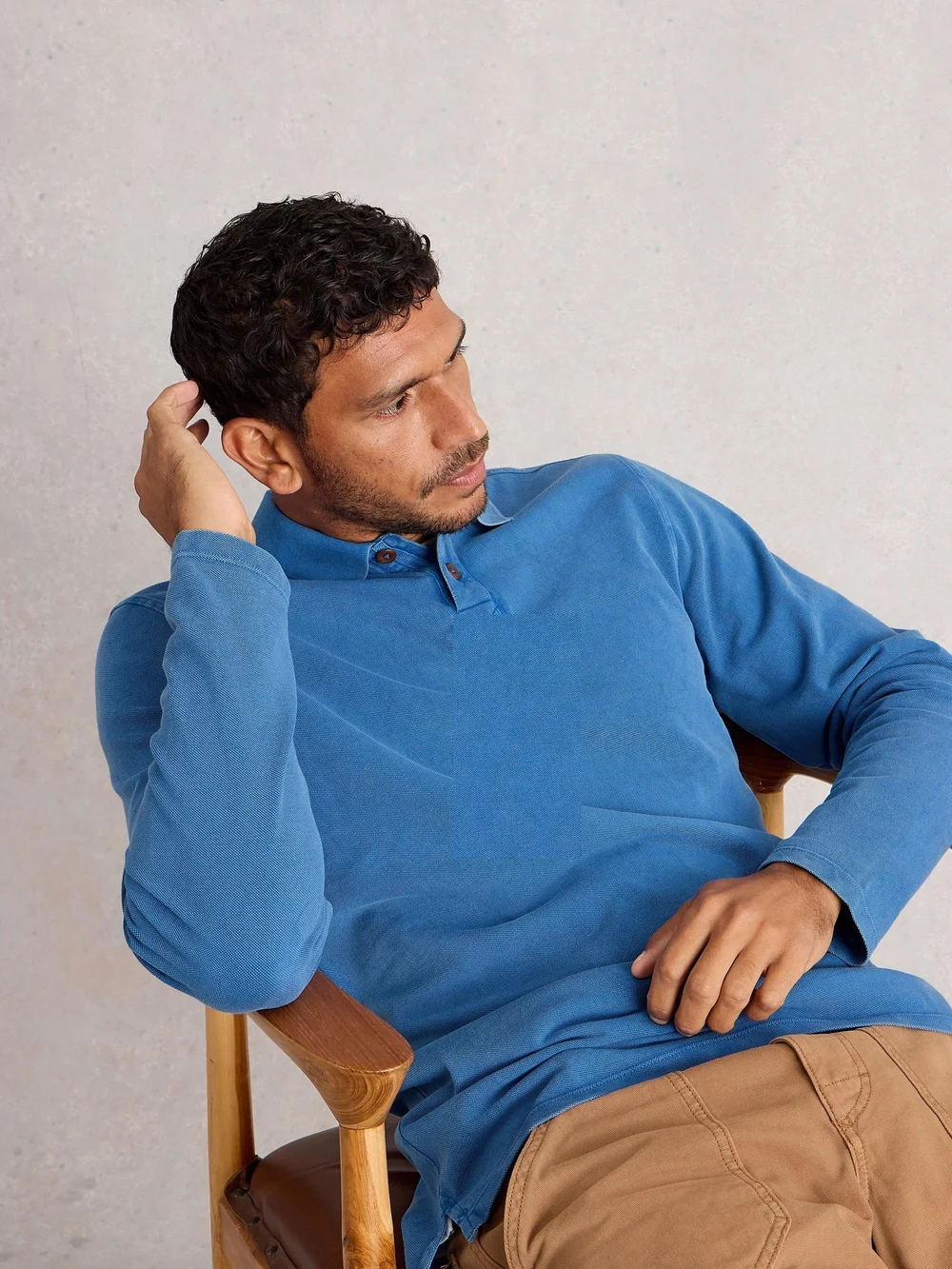 Polo Utilitaire Ls - Mid Blue - XXXL/R Image 1