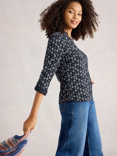 Chemise En Jersey Annie - Navy Pr - 40 Image 3