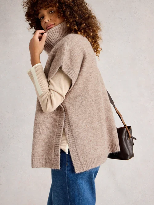 Poncho À Mailles Losanges - Lgt Nat - XL Image 4