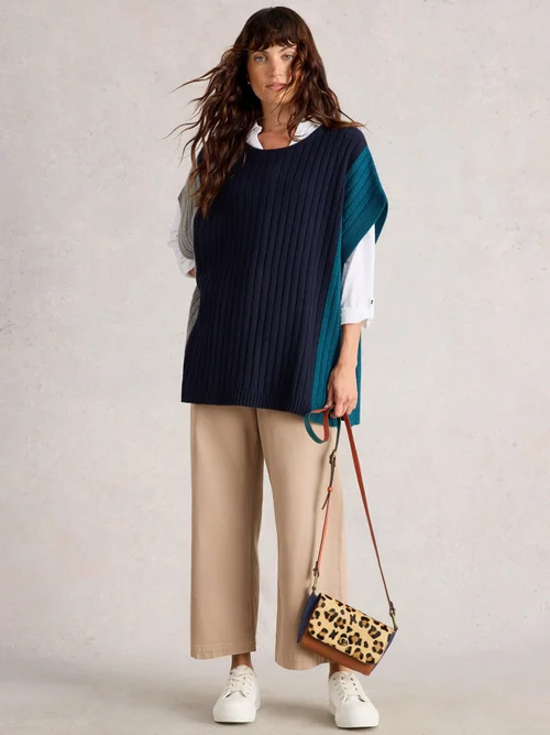 Poncho Tricoté Ava - Navy Multi - XL Image 2
