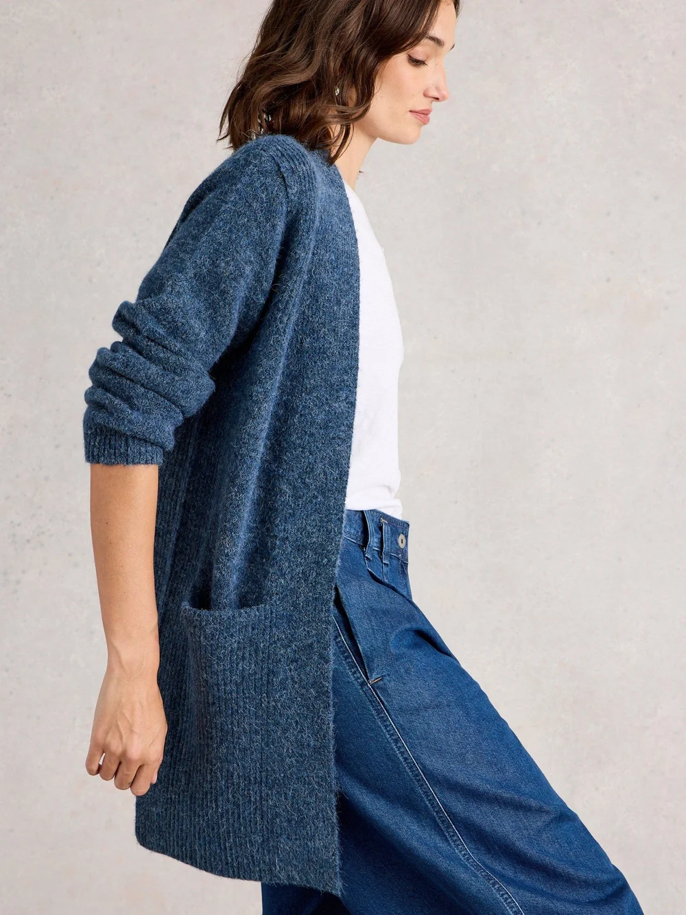 Cardigan Long Erin - Dk Blue - XL Image 1