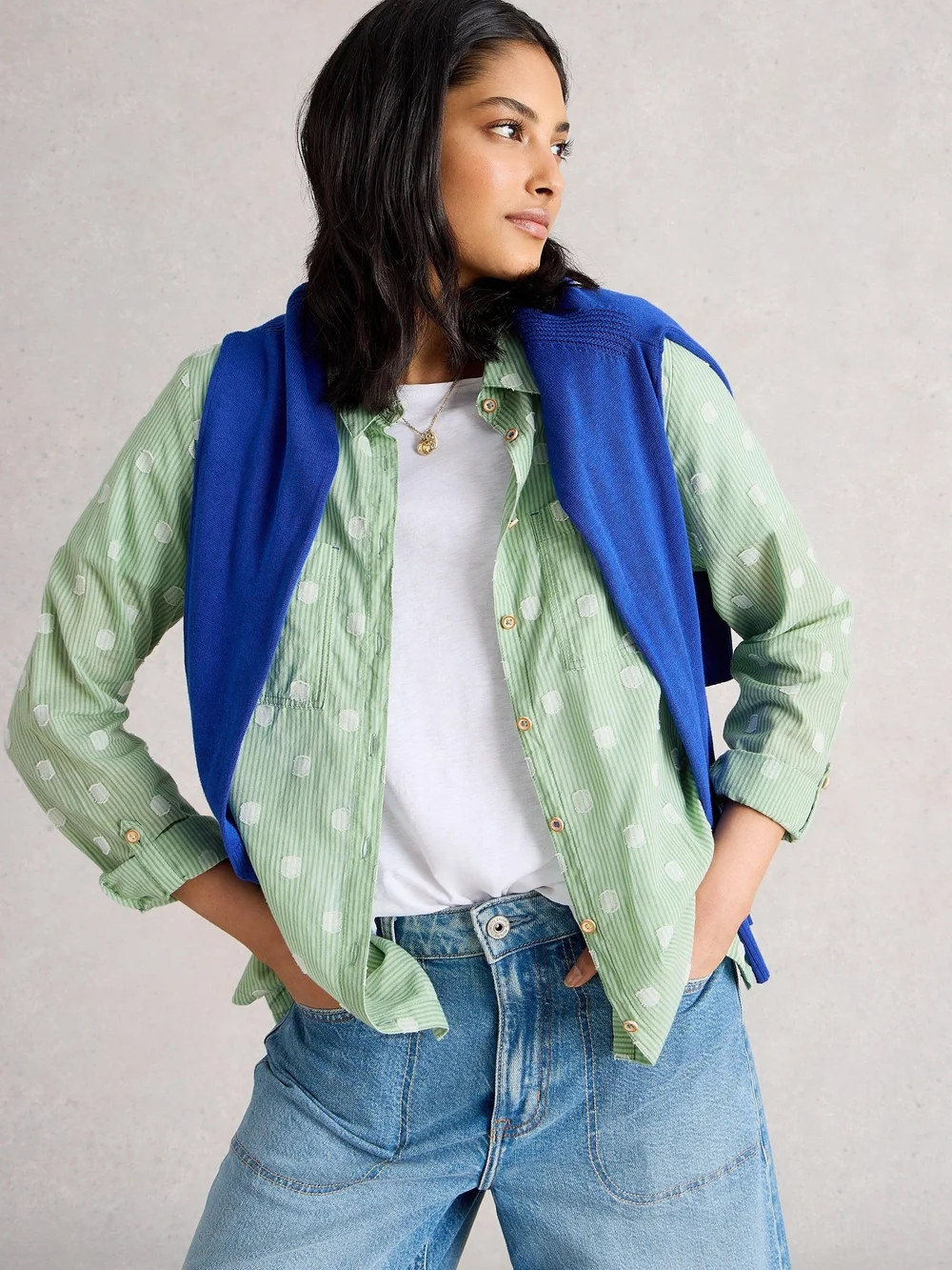 Chemise Sophie En Coton Biologique - Green Mlt - 52 Image 1