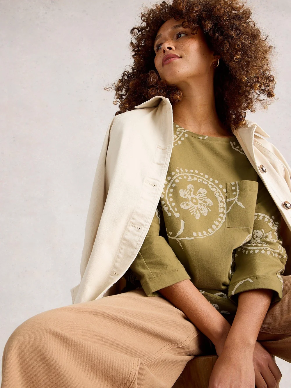 Haut Demi-Dolman - Green Pr - 52 Image 1