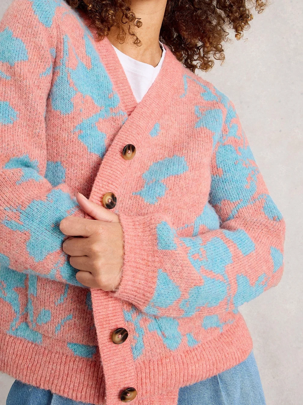 Jenny Floral Cardi - Coral Mlt - 52 Image 1
