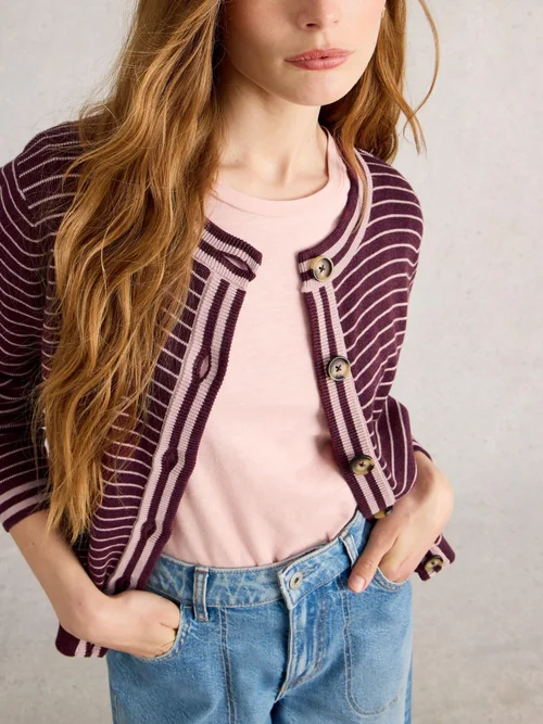 Cardigan Charlotte À Rayures - Plum Mlt - 52 Image 3