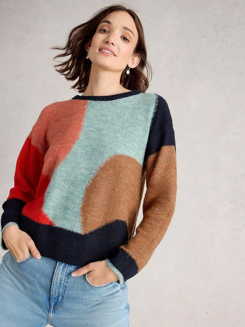 Pull Abstrait Freya - Navy Multi - 52 Image 3