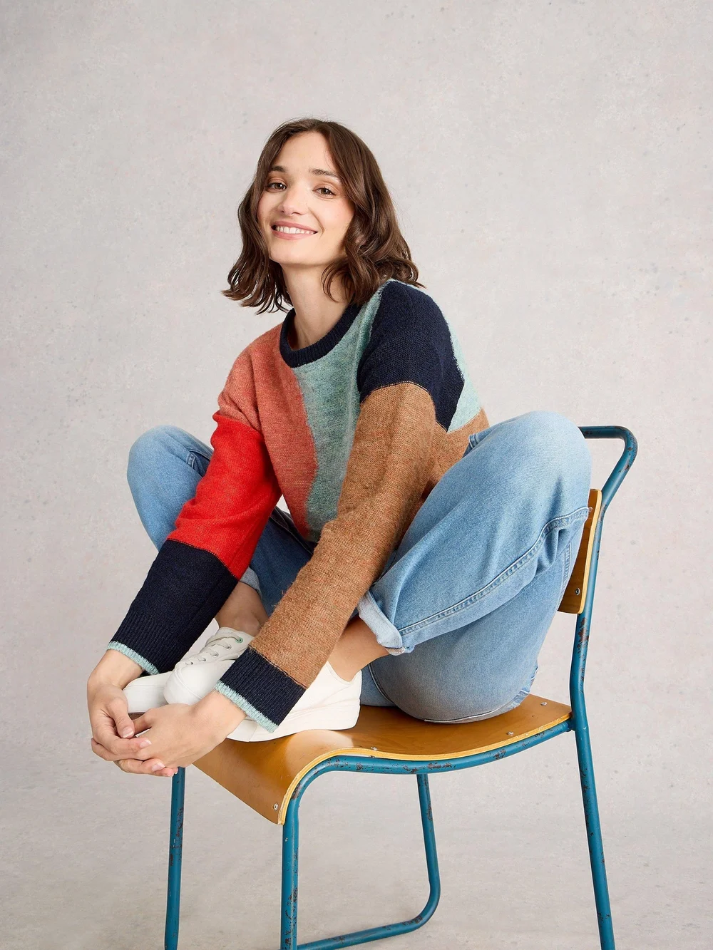 Pull Abstrait Freya - Navy Multi - 46 Image 1